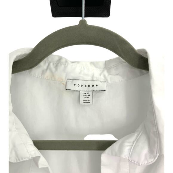 TopShop Shirt Twist Front Bodysuit White Size 6 NWOT $59 MSRP - Picture 3 of 6